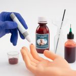 HemoTouch Kit simulated blood lancing device for realistic healthcare simulation training with SPs and manikins